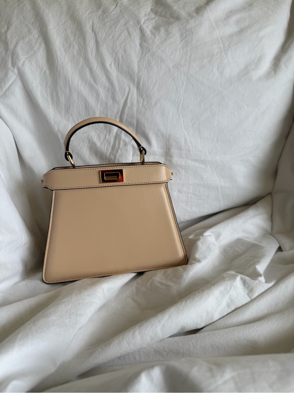 Classic Beige Top-Handle Women's Bag